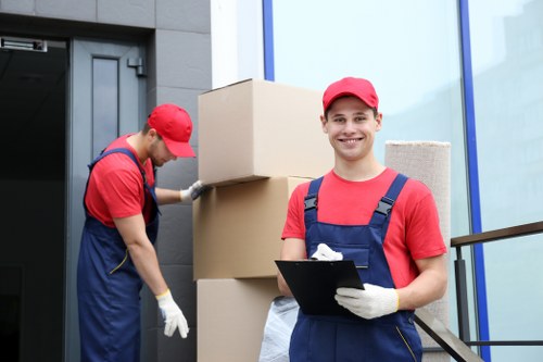 Removal team preparing a flat move in Barnes