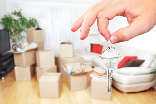 Loading household items into a van for a Barnes move