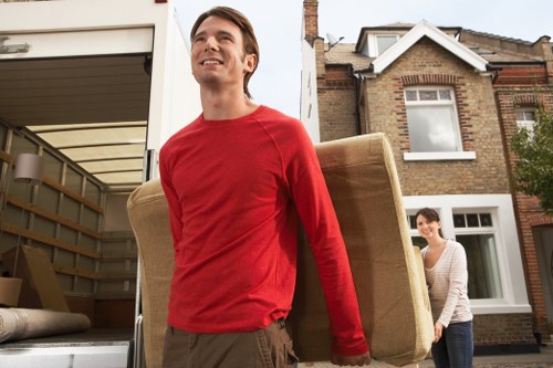 Careful loading of a sofa and table for a Barnes move