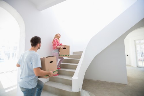 Packed furniture ready for transport during a Barnes removal
