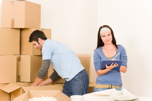 Local removals vehicle loaded for a Barnes home or office relocation